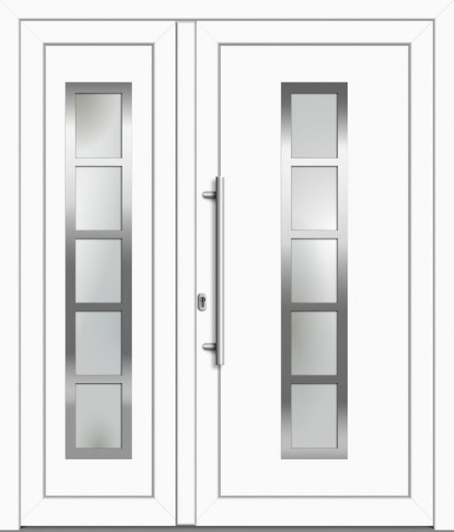 Kunststoff Haustür "LOTTE" 71 mm Doppeltür asymm