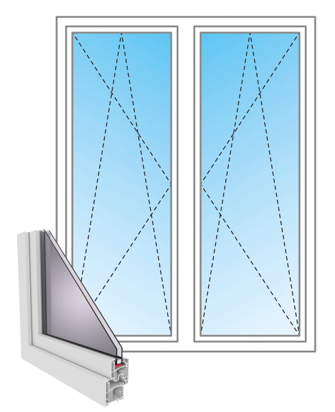 PVC Balkontür G74 symmetrisch