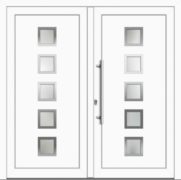 Kunststoff Haustür "FLORA" 71 mm Doppeltür symm