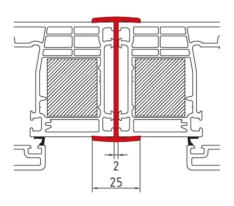 H-Kopplungsprofil für Türen der Stärke 79 mm