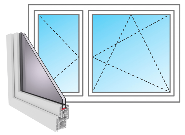 PVC Fenster G74 innen öffnend Din rechts: Rechter Flügel dreh