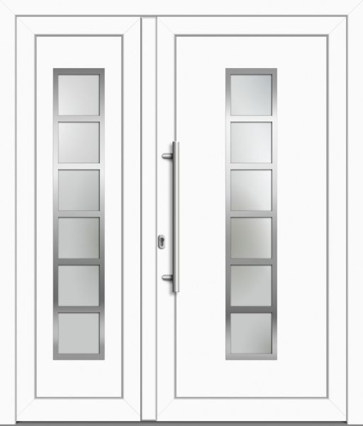 Kunststoff Haustür "MILENA" 71 mm Doppeltür asymm