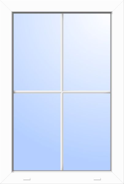Kunststoff Fenster "FRANZ-Q" 71 mm 3-fach Verglasung fest verglast 4 Sprossenfelder